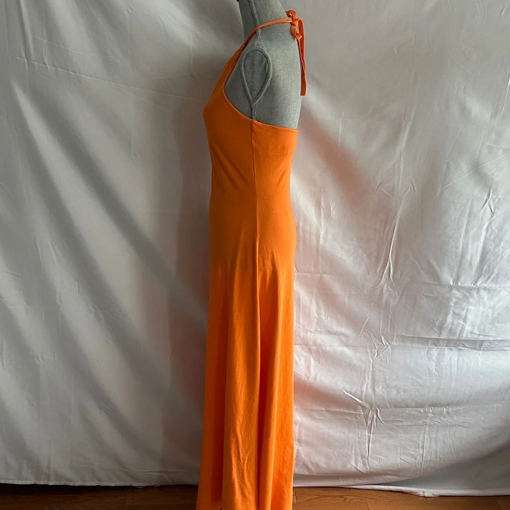 Ralph Lauren Rugby Halter Maxi Dress in Bright Orange, Med - Picture 5 of 9